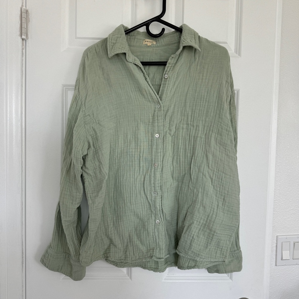 Donni button down long sleeves - sage